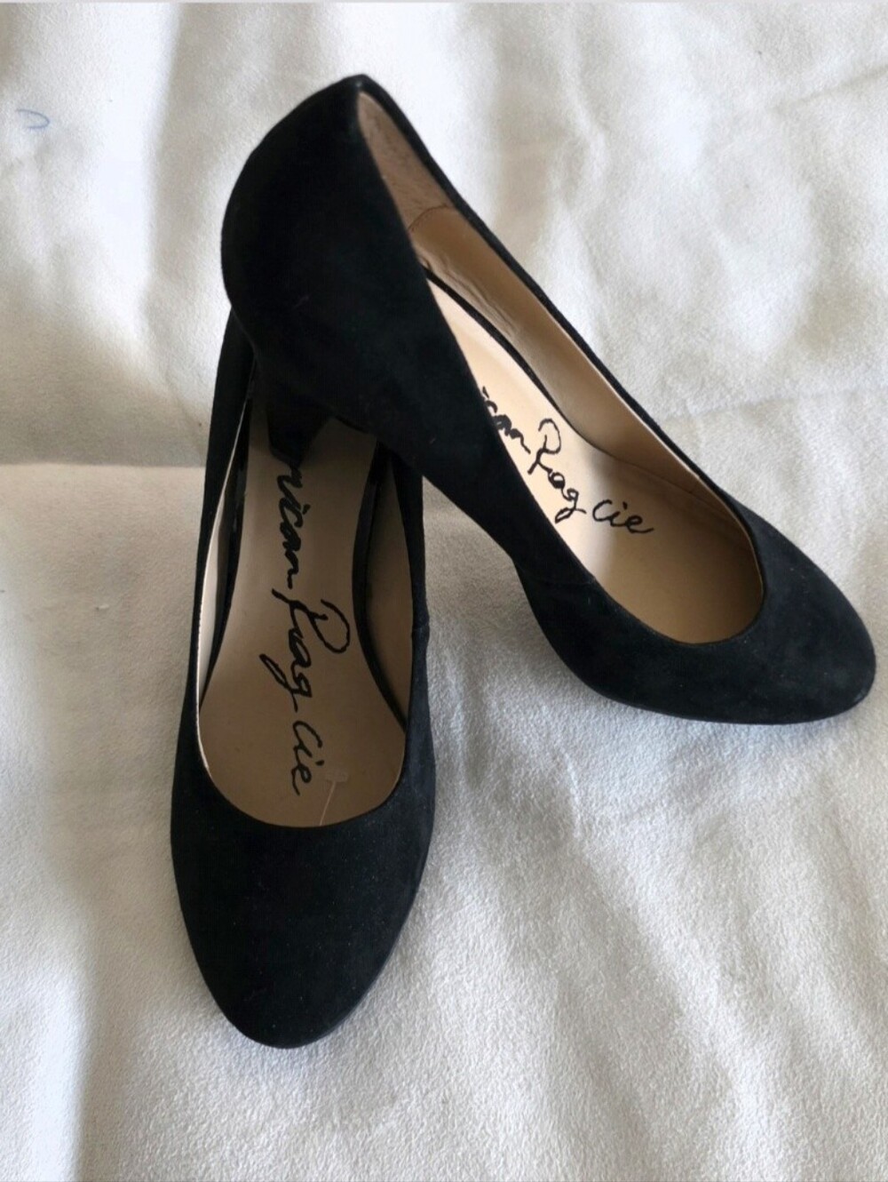 American Rag Cie Black Micro Suede Heel Pumps size 8M